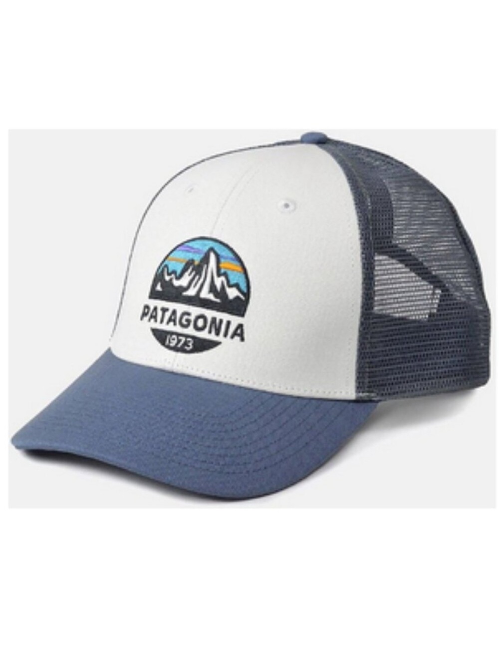 Patagonia trucker hat Mountains Blue Grey Color Mesh Adjustable - Picture 1 of 8